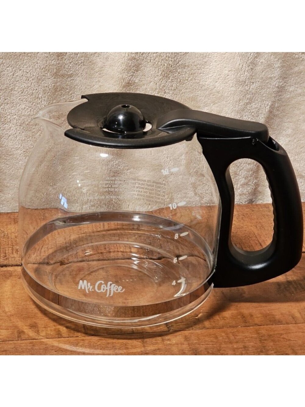 Mr. Coffee 12-Cup Coffee Carafe Glass Pot Replacement Black Handle & Lid KO75YL